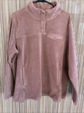 32 Degrees Mauve Rose Pullover Fleece Snap-Button Top